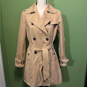 GAP Beige Double-Breasted Trench Coat